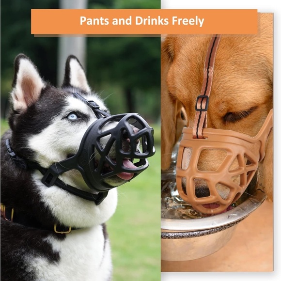 BARKLESS Dog Muzzle Basket Humane Cage Mouth Cover for Grooming and Training Lg - Picture 4 of 6